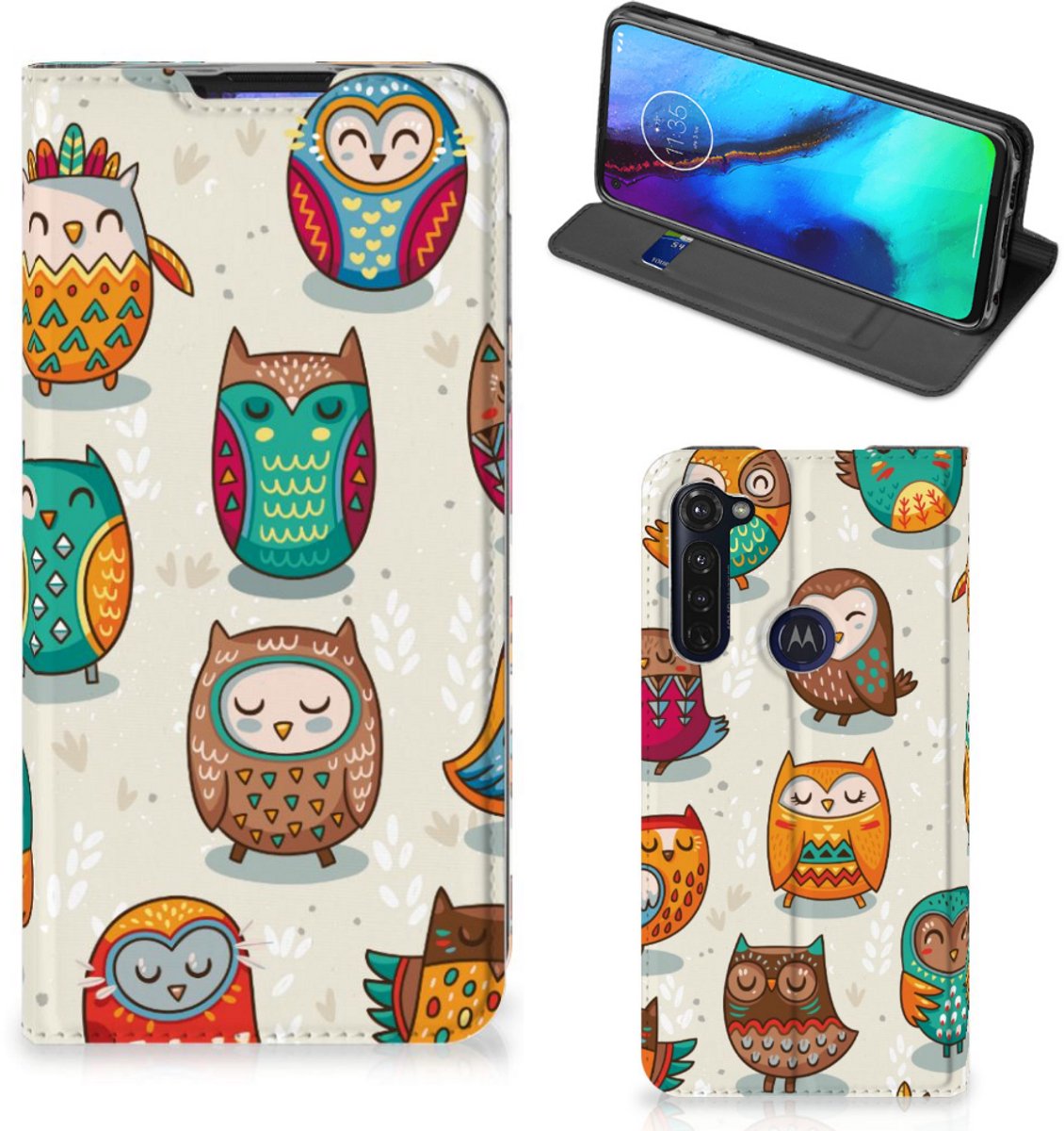 Motorola Moto G Pro Hoesje maken Vrolijke Uilen