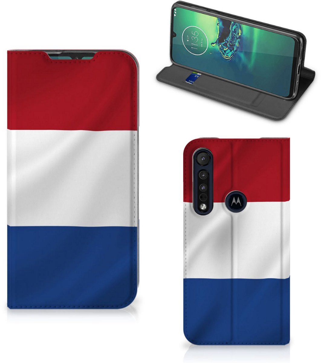 Motorola G8 Plus Standcase Nederlandse Vlag