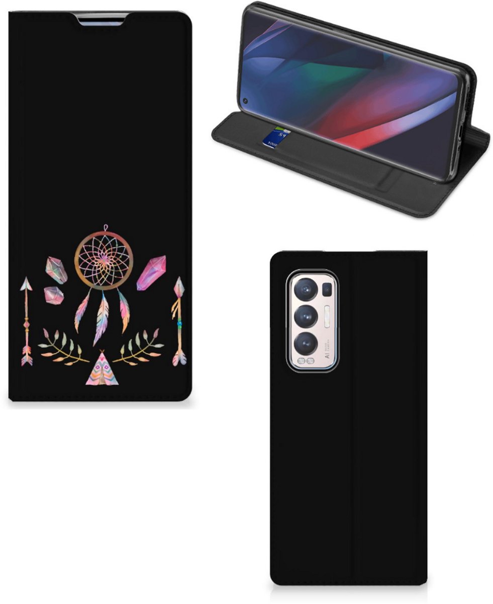 Standcase Hoesje voor OPPO Find X3 Neo Magnet Case Boho Dreamcatcher