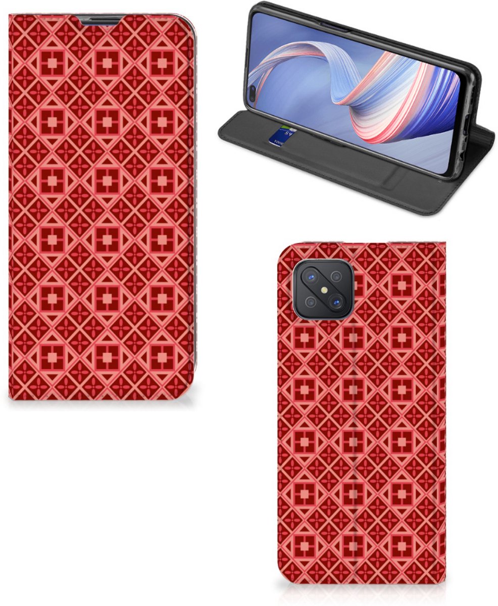 OPPO Reno4 Z 5G Hoesje met Magneet Batik Rood