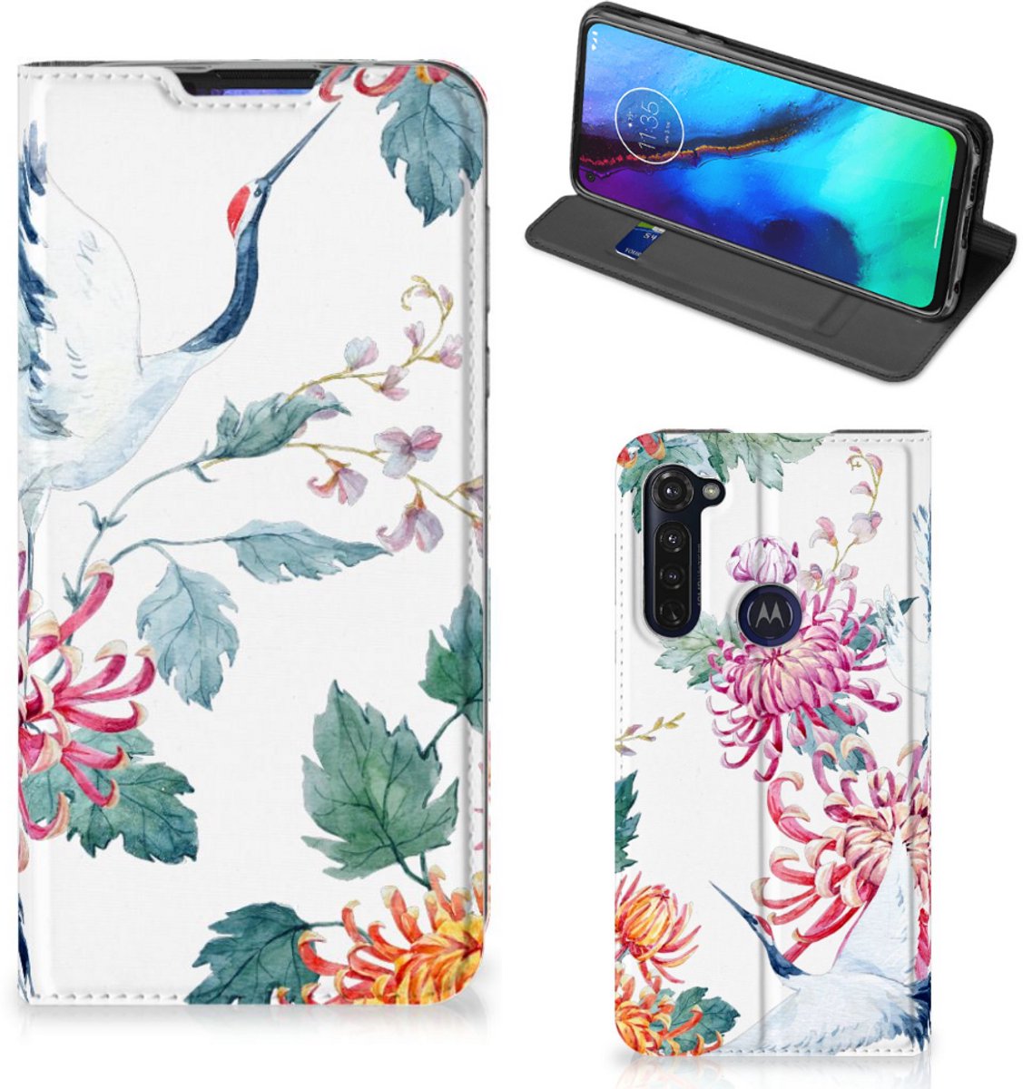 Motorola Moto G Pro Hoesje maken Bird Flowers