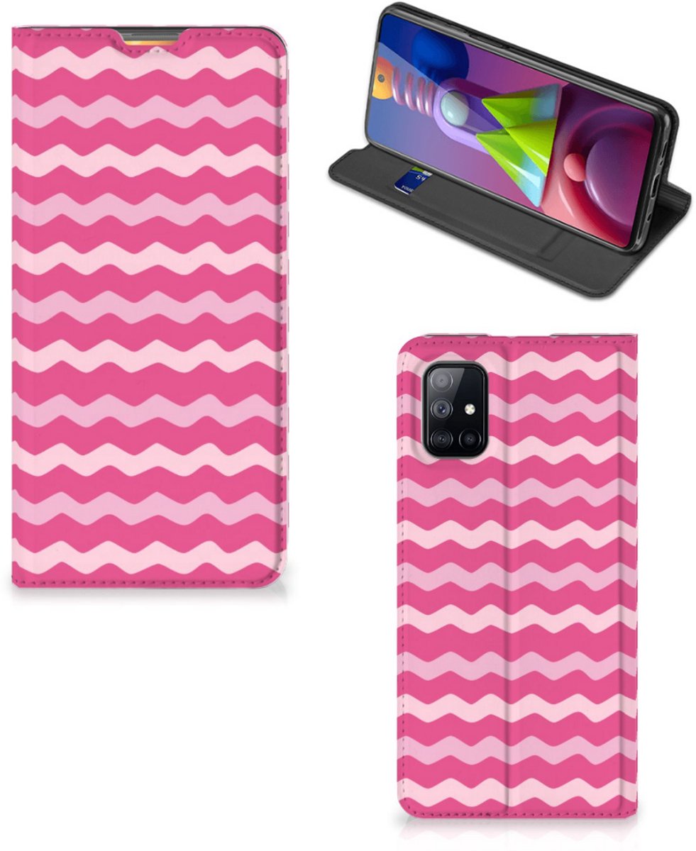 Samsung Galaxy M51 Hoesje met Magneet Waves Pink