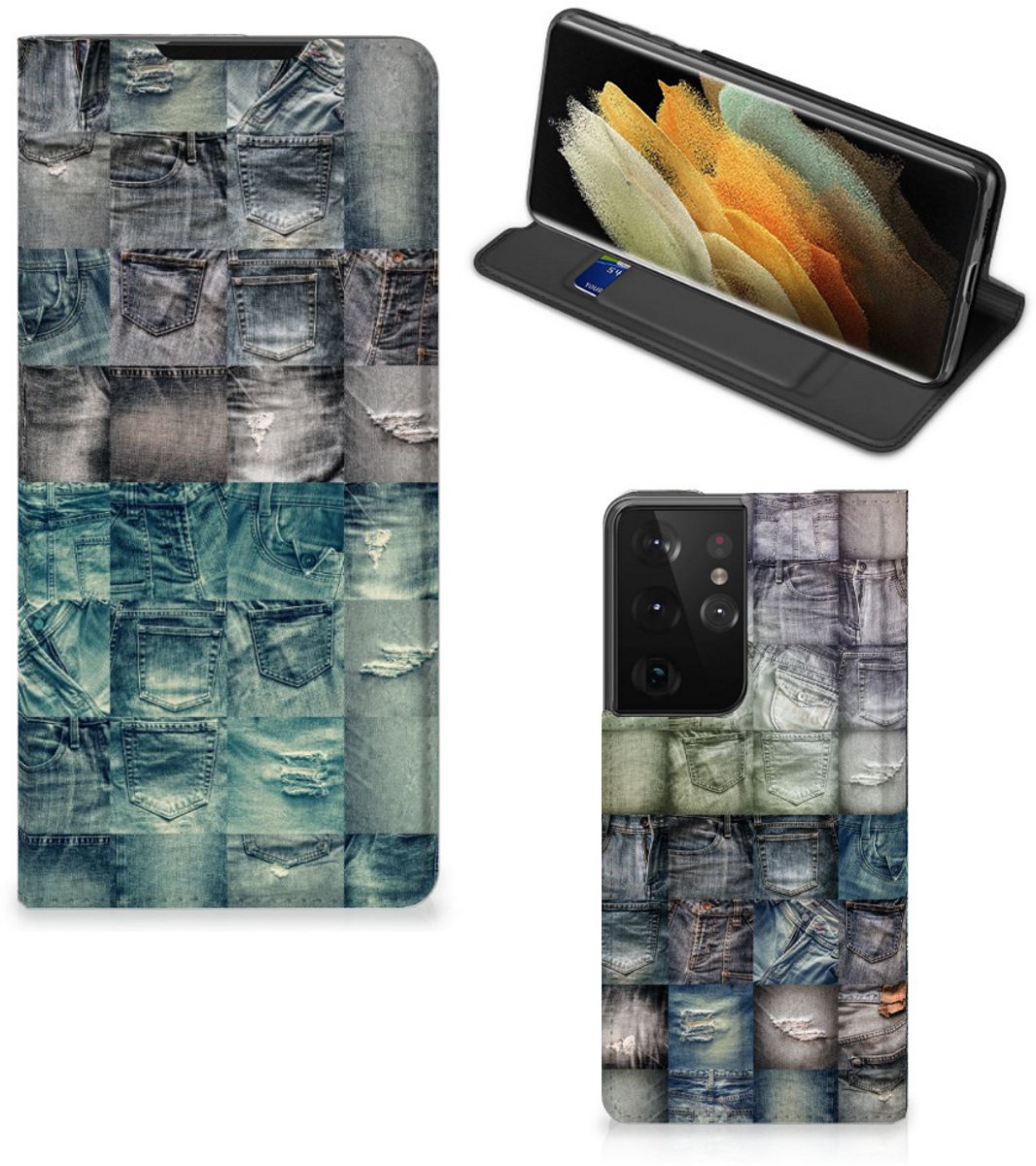 Hippe Standcase Samsung Galaxy S21 Ultra Spijkerbroeken