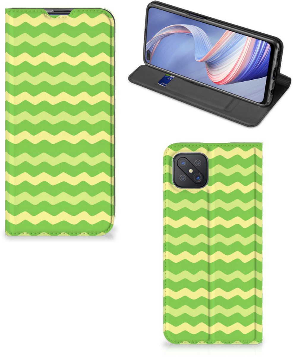 OPPO Reno4 Z 5G Hoesje met Magneet Waves Green