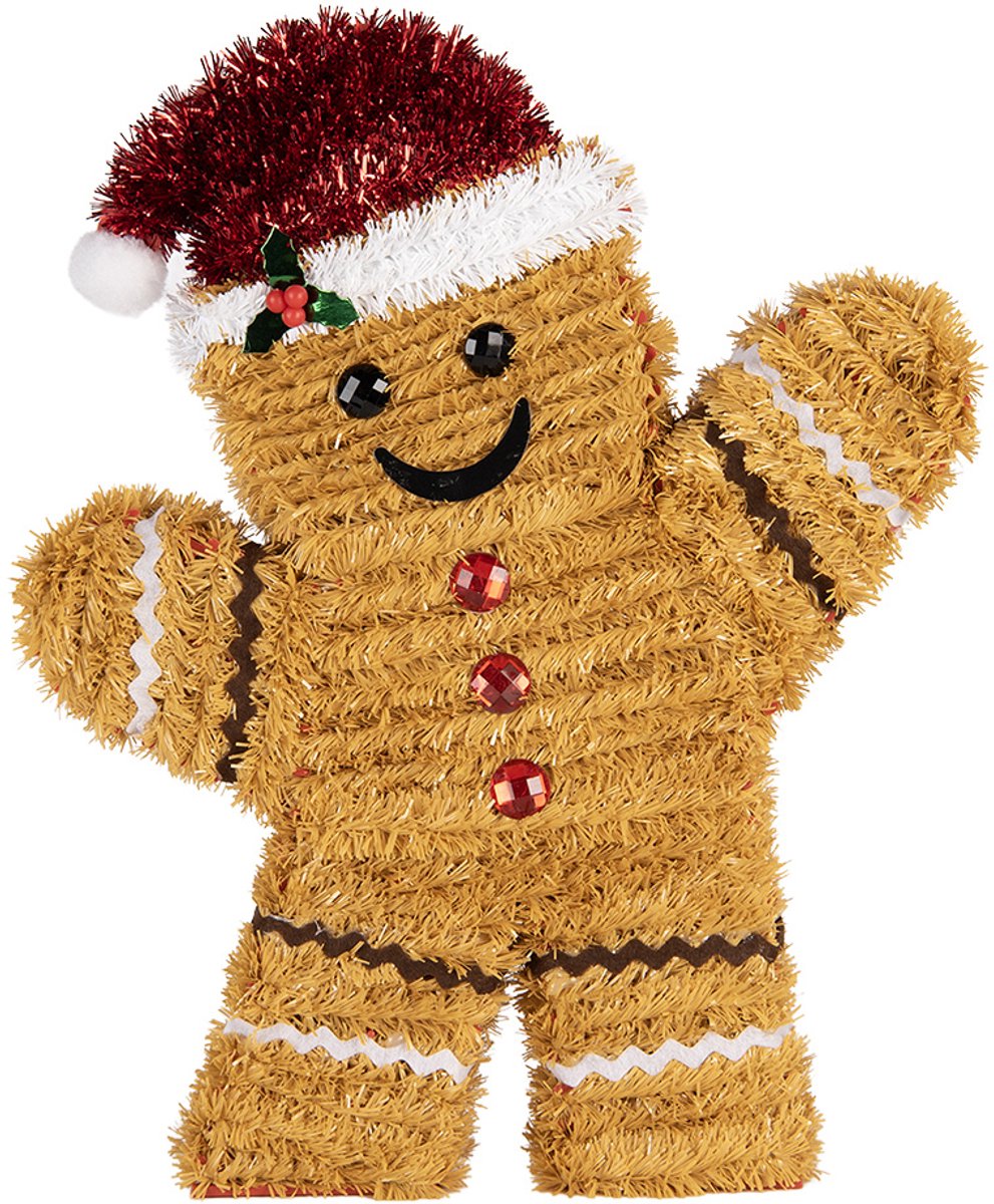 Kerstdecoratie Gingerbread man 25x4x30 cm Bruin Kunststof