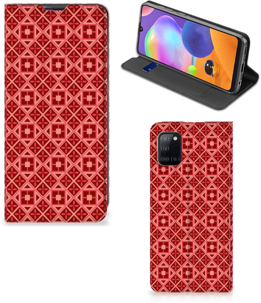 Samsung Galaxy A31 Hoesje met Magneet Batik Rood