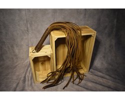 Flogger Hardtail - 24 tails – Echt Leder - BDSM – Seks zweep – Bondage – Sm zweep – 2 tinten bruin- Dominantie Sexspeeltjes voor Koppels - BDSM Sex Toys Vrouwen en Mannen