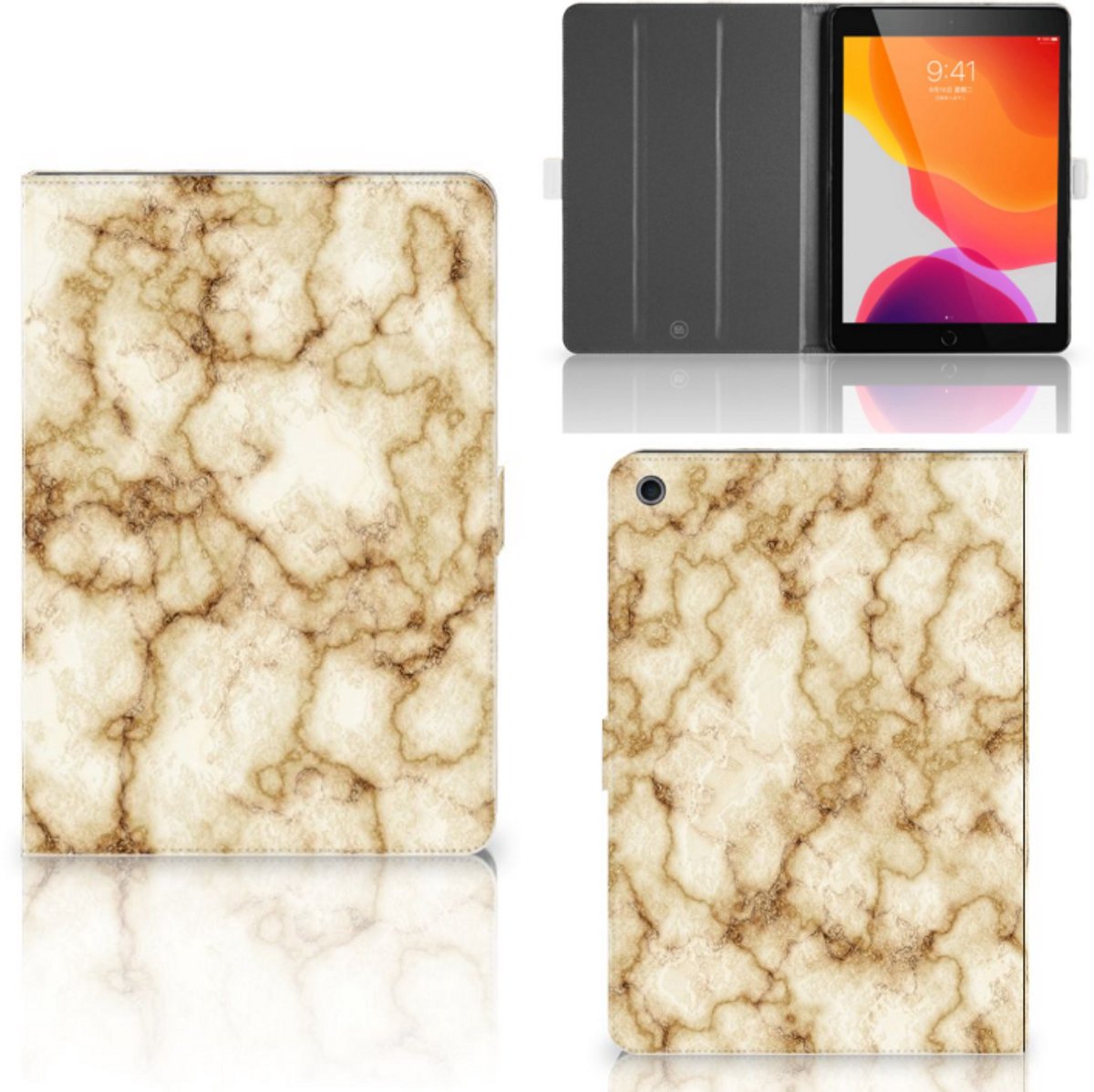 iPad 10.2 2019 | iPad 10.2 2020 | 10.2 2021 Leuk Tablet hoesje Marmer Goud