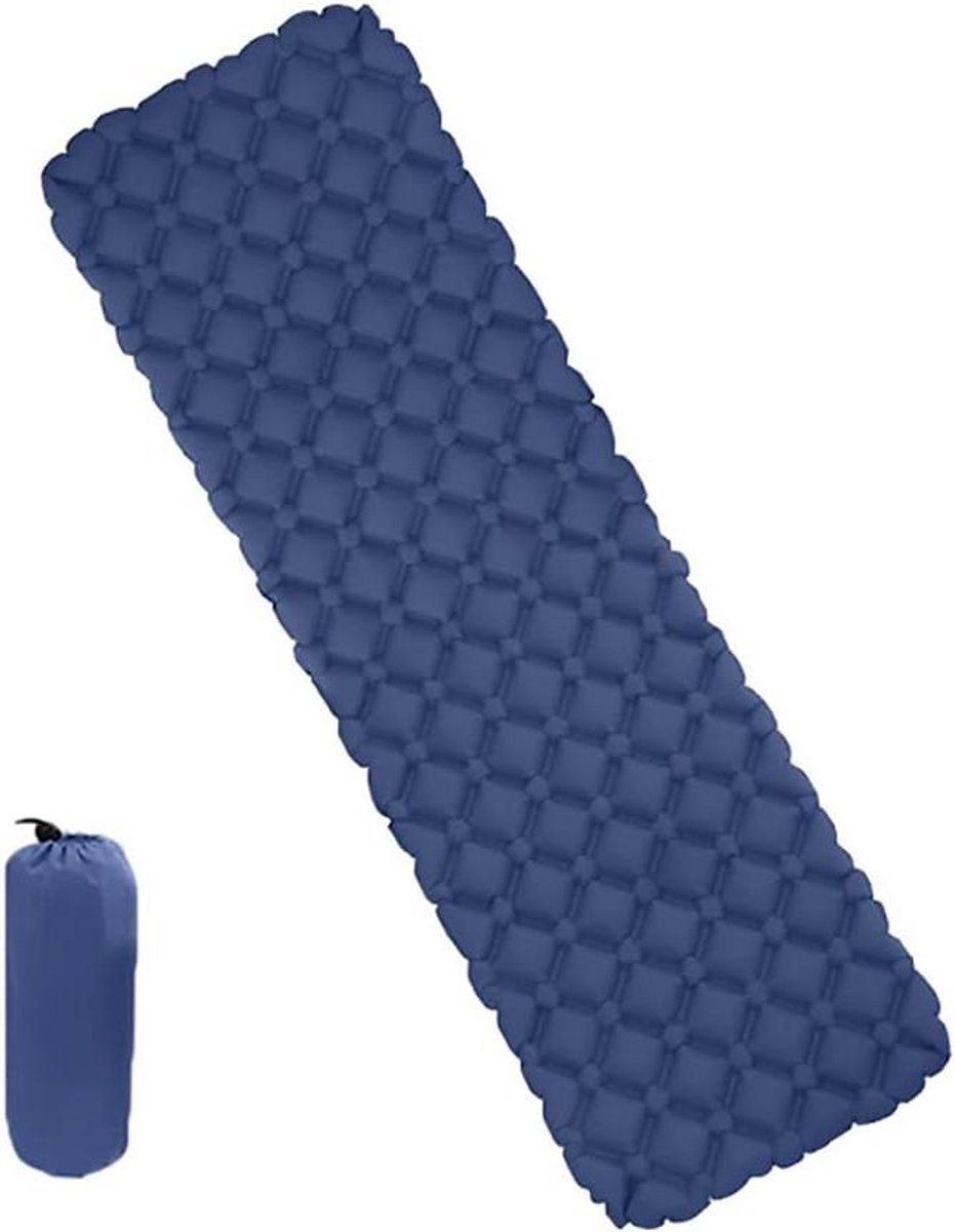 Opblaasbare Slaapmat - Kampeer Kussen Mat - Outdoor Kamperen - Ultralicht Compact - 190x57x5cm - Marineblauw