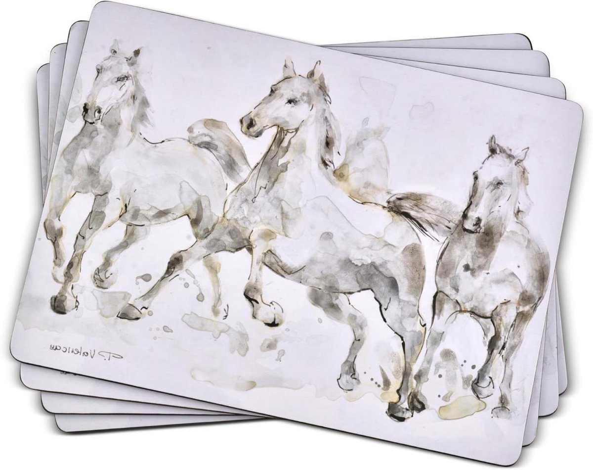 Hardboard Placemats - Tafelonderleggers - Tafelbescherming - Premium Kwaliteit - 4 stuks - Wit