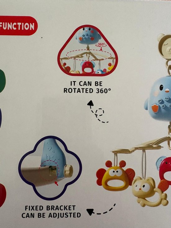Muziekmobiel - Baby - Muziekdoos - Blauw - Afstandsbediening - Timerfunctie — afbeelding 5