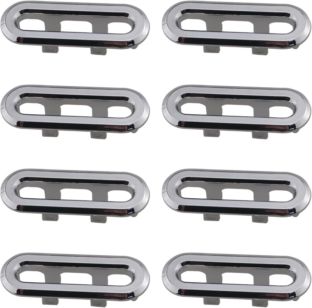 Wastafel Overloop Covers - Water Gat Plug - Badkamer Afwerking - Verfraait Overloopgat - 8 Stuks - Chroom