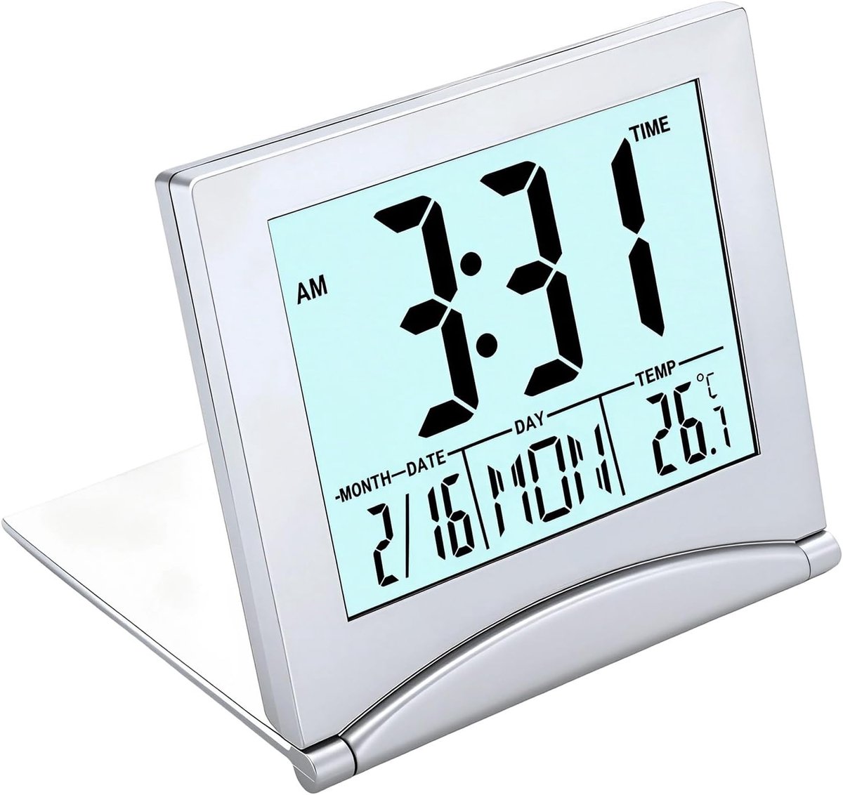 1 stuks - digitale klok - klok - digitale wekker - digitale klok slaapkamer - digitale klok op batterijen - digitale klok met datum en dag - digitale klok met temperatuur - digitale klok led - wit