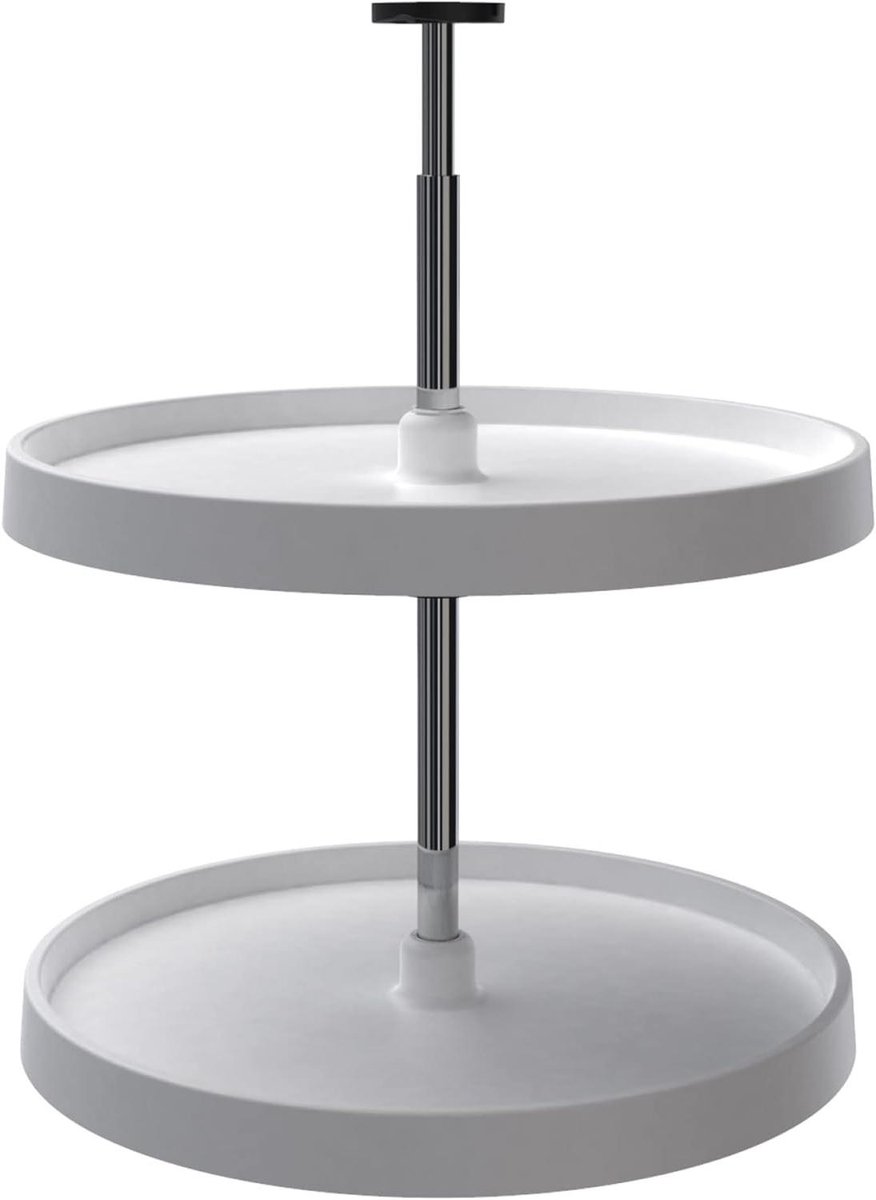 Draaibare Kruidenrek - Luie Susan - Keuken Organiseren - Dubbelwandige Polymeerplanken - 20 x 20 x 26 inch - Wit