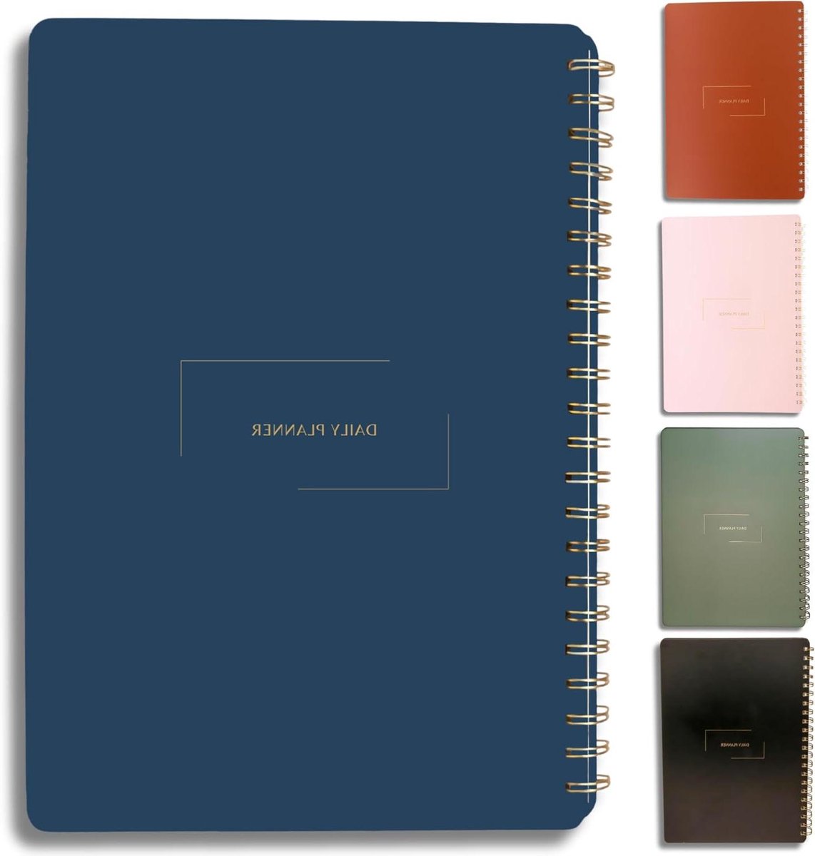 Ongedateerde Dagplanner - Weekplanner Notitieboek - Tijd Beheren - Ruimte voor 60 Dagen - 21 x 298 cm - Marineblauw