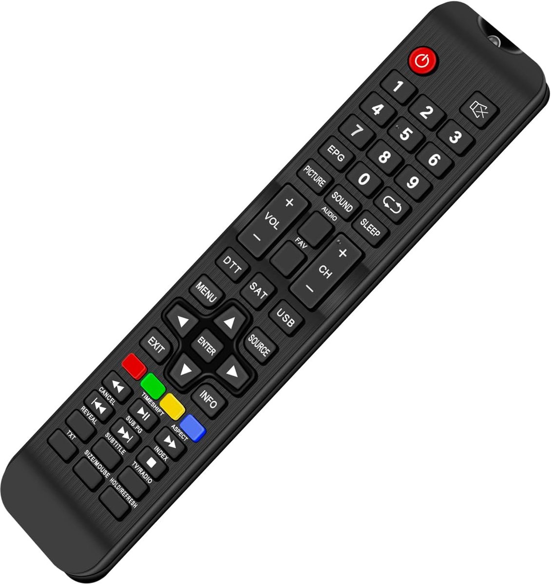 Afstandsbediening - Universele afstandsbediening - TV bedienen - Geen programmering nodig - 12 x 4 x 1 cm - Zwart