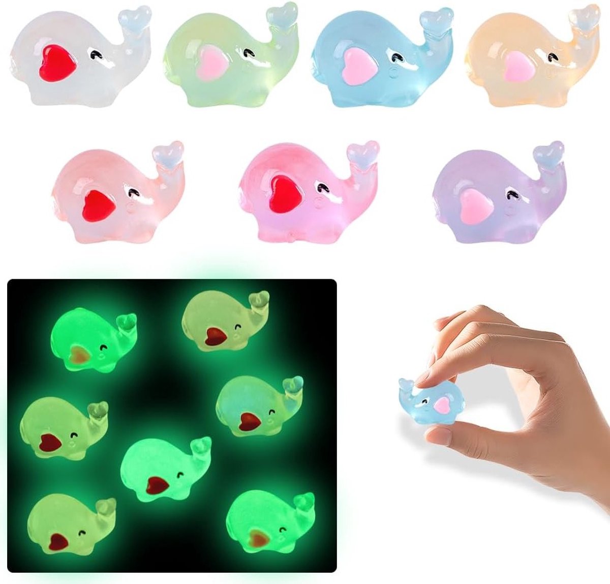 Miniatuur Olifanten Figuren Set van 7 Stuks voor Aquarium, Tuin en Poppenhuis Decoratie