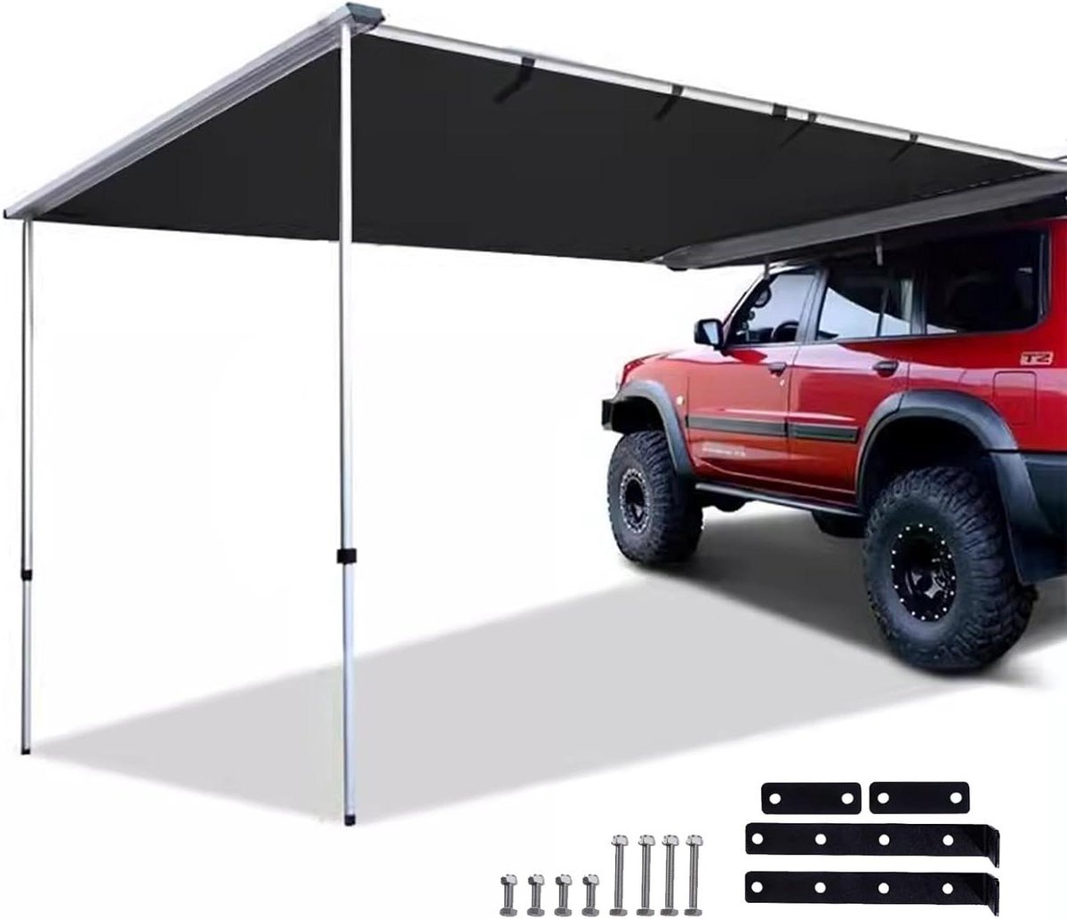 Autoluifel Uittrekbaar - Zijluifel Caravan - Buiten Kamperen - Waterdicht UV-bestendig - 200x300cm - Grijs