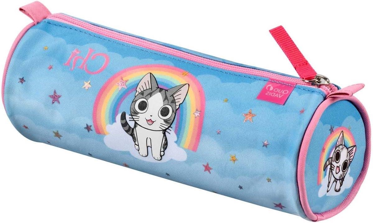 Rond Etui - Pennenbakje School - Schoolspullen Opbergen - Duurzaam Polyester Canvas - 8x23x8 cm - Veelkleurig