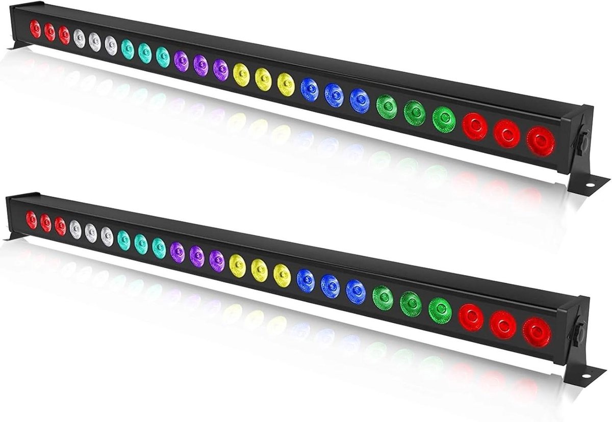 Wandlicht Balk - Podiumverlichting LED - Feestelijke Sfeer Creëren - 24x3W RGBW LED - 111 cm Lengte - Zwart