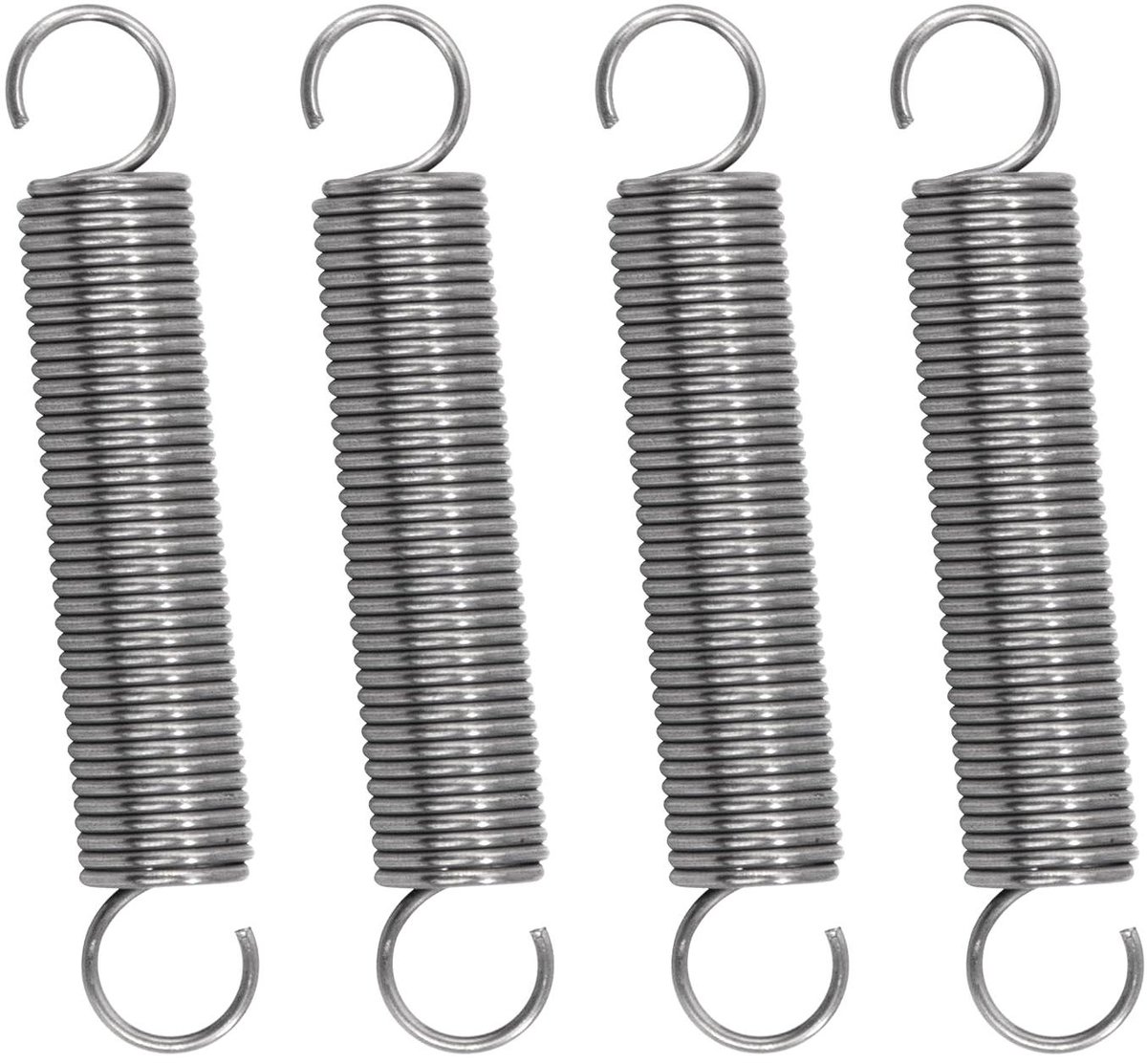Trekveren met haak - Spanveer verlengveer - Bevestigen en spannen - Roestvrij staal 304 - 45 mm 10 stuks - Zilverkleur