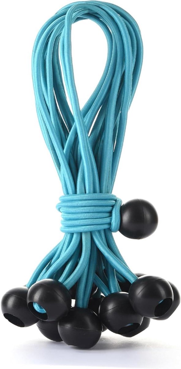 Kogelbungeekoorden - Rubberen koorden - Dekzeilen Vastzetten - Zwaar Uitgevoerd - 28 cm - Blauw