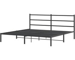 Metalen Bedframe - Ledikant Tweepersoons - Slaapkamer Inrichten - Robuuste Stalen Constructie - 180 x 200 cm - Zwart