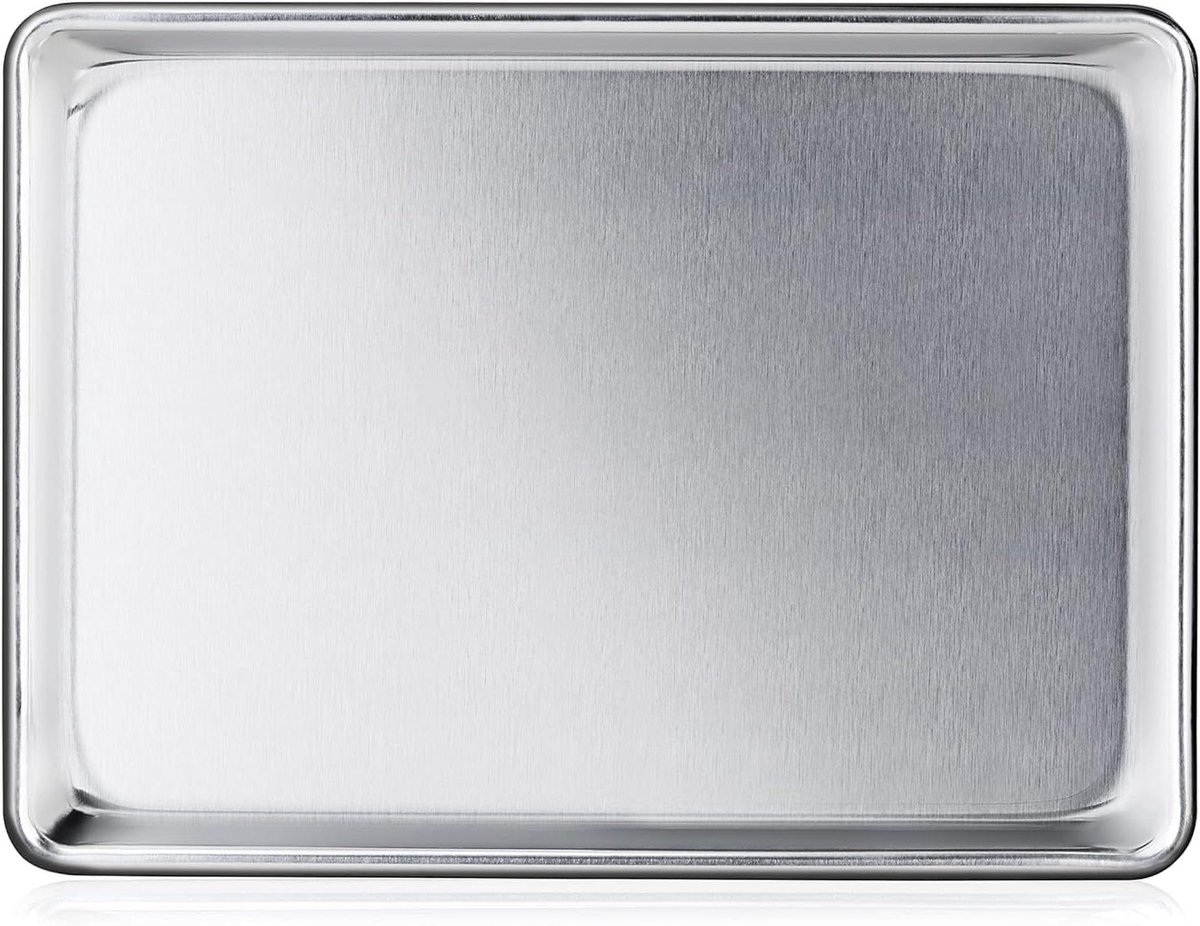 Bakplaat - Bakblik Ovenplaat - Bakken Koelen Opslag - Versterkte Pareldrand - 33 cm - Zilver