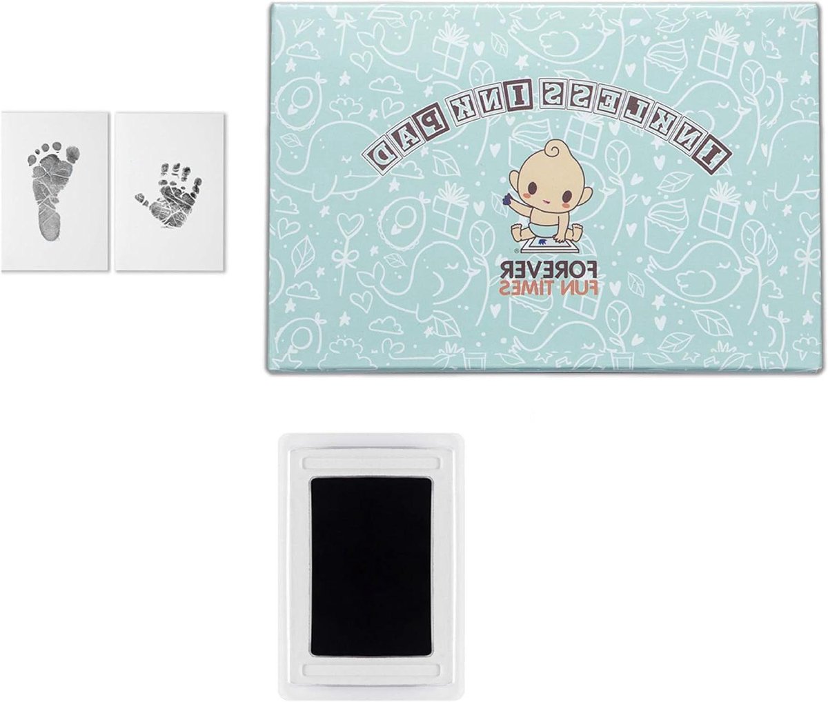 Baby Hand Voetafdruk Set - Inktloze Afdruk Kit - Herinneringen Maken - Geen Vlekken - 125 x 8 cm - Zwart
