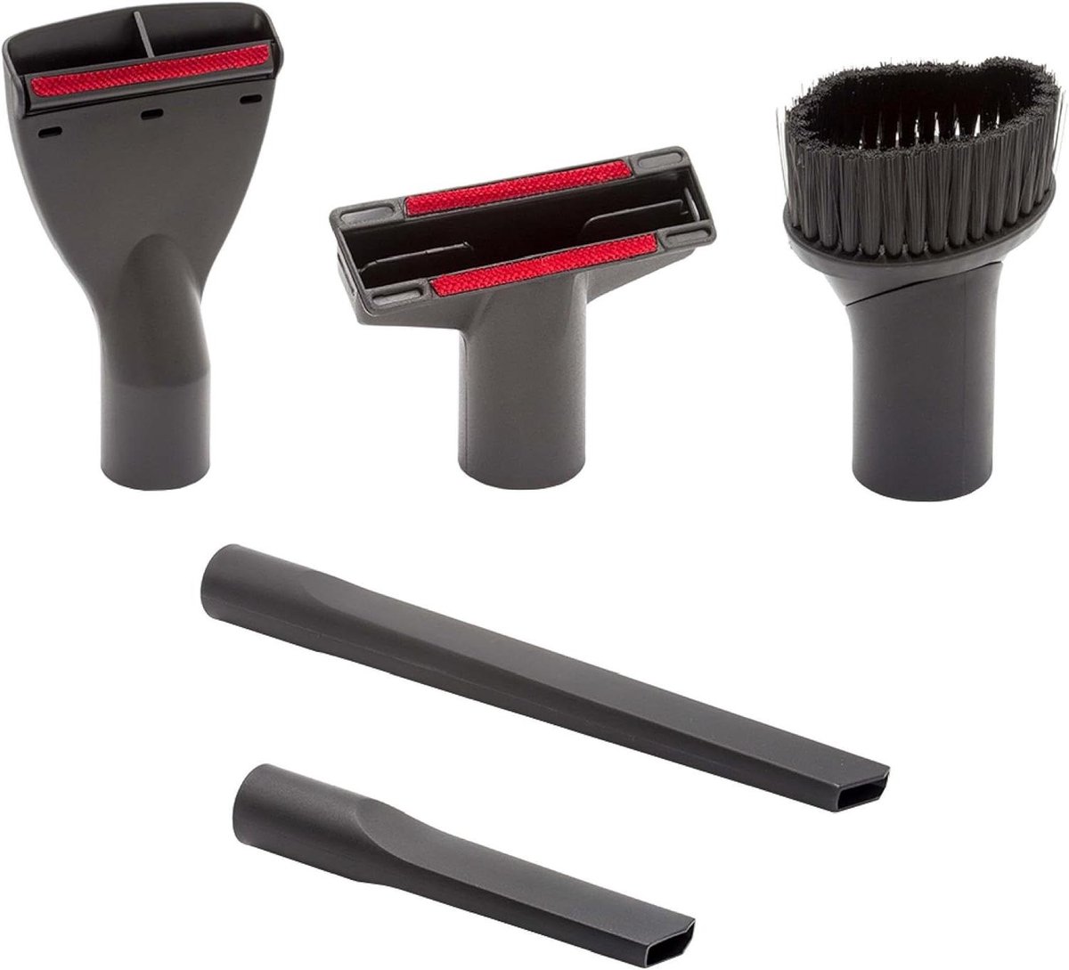 Stofzuiger Mondstukken Set - Zuigmond Set - Auto Interieur Reinigen - 5-delige Set - Diverse Maten - Zwart