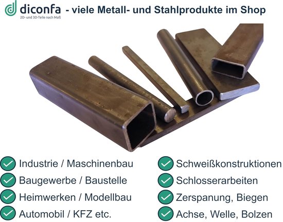 Rondstaal S235JR - Stalen Stang - Metaalbewerking - Warmgewalst - 20 mm x 1000 mm - Grijs — afbeelding 4