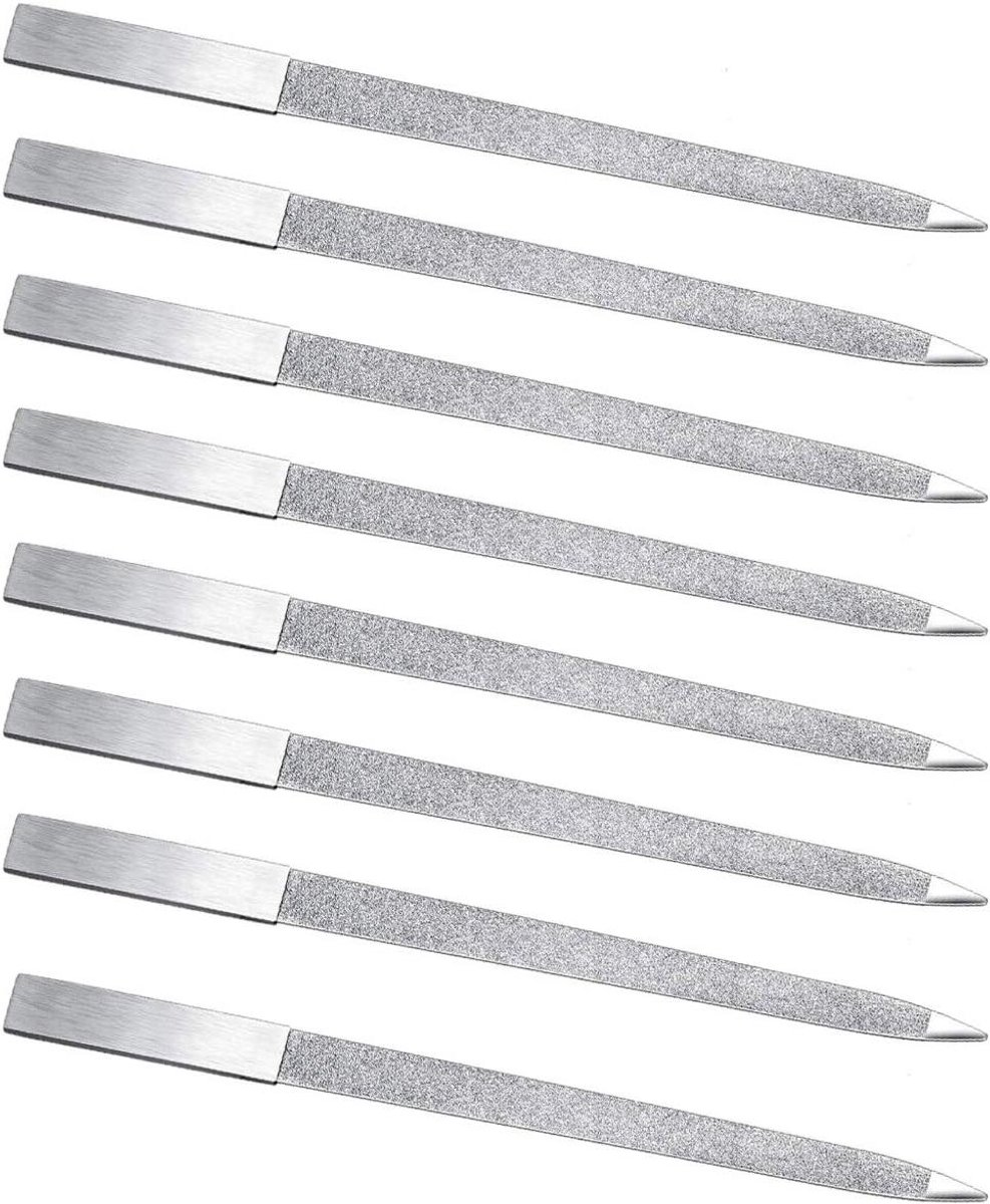 Nagelvijlen Set - Metaal Vijlen - Nagels Vijlen - Dubbelzijdig Ontwerp - 17.78 cm - Zilver