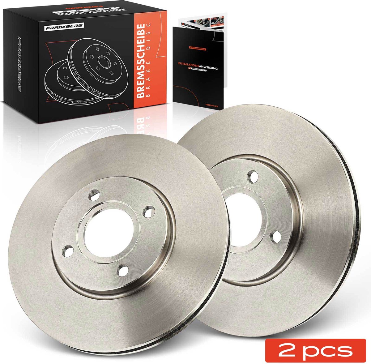 Frankberg 2x Remschijven Vooras voor Ford Ecosport 1.0L 1.5L 2013-2017