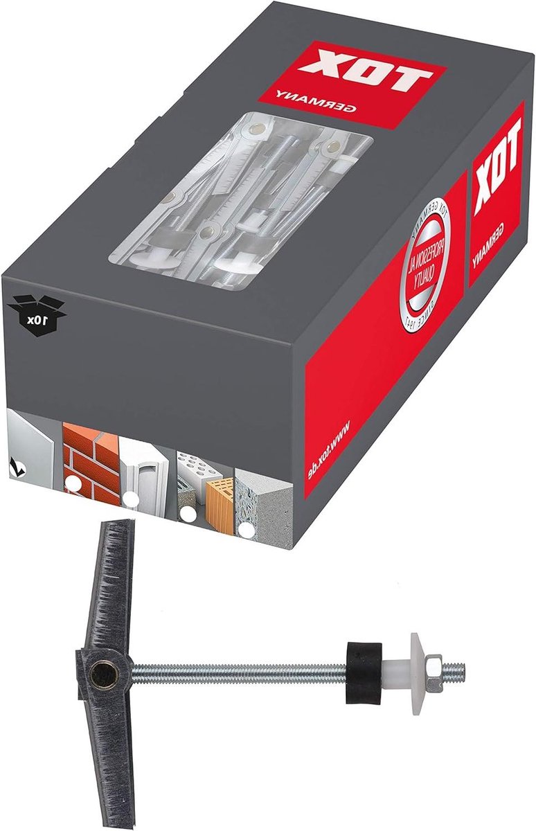 Wastafel opzetstuk - Bevestigingsplug veer - Wandmontage wastafel - Met veerklapmechanisme - M10 mm - Metaal