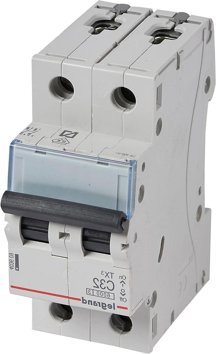 Automaten Schakelaar - Installatieautomaat Zekering - Elektrische Beveiliging - 2-polig 6kA - 32A - Grijs