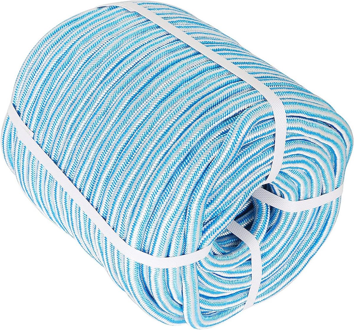Boomtouw Polyester - Stiertouw Gevlochten - Boomverzorging Klimmen - 24 Strengen Smeltsnijtechnologie - 1/2 inch 200FT - Blauw Wit