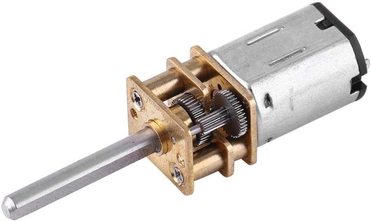 Transmissiemotor - Reductiemotor DC - Robotica en DIY - Volledig metalen tandwielen - 3 mm asdiameter - Zilverkleurig