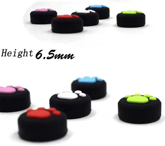 Controller Thumbstick Grips - Joystick Caps - Bescherming Joystick - Leuke Kat Poot Klauw - 65 mm Hoogte - Wit — afbeelding 3