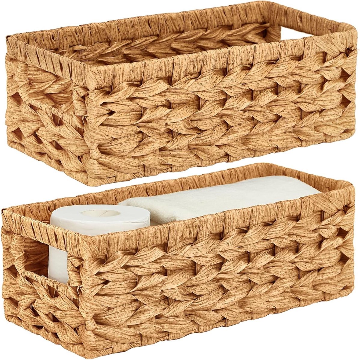 Opbergmand Wicker - Mandjes Organizer - Opbergen en Decoreren - Handgeweven met Stevig Frame