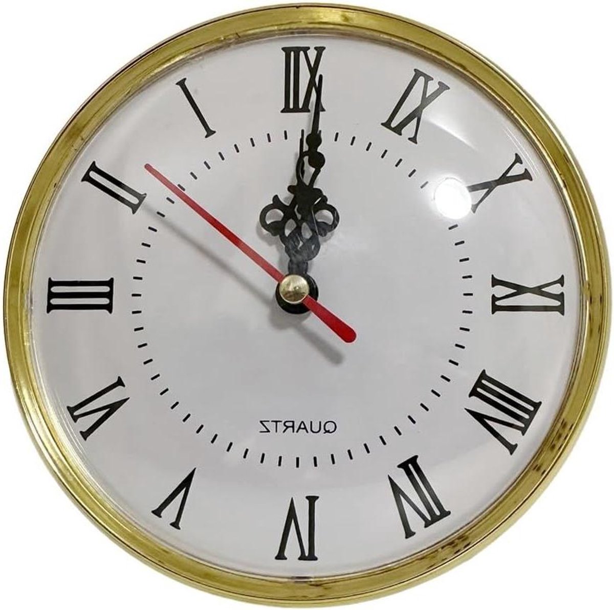 Kwartsklok Inzet - Klok Reparatie Onderdeel - Klokken Maken - Romeinse Cijfers - 130 mm Diameter - Goud