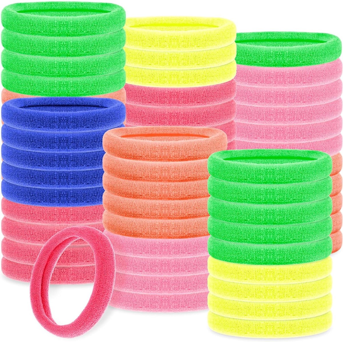 100 Stuks Haaruitwisser voor Vrouwen - Elastische Ponytail Holders en Haaraccessoires in Fluorescerende Kleuren (4mm)