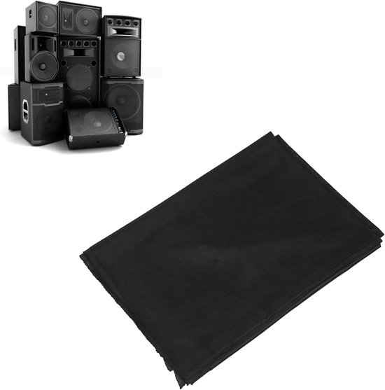 Jhubersproducts - Luidsprekergrilldoek - Stofdicht - 140 X 91 Cm - Waterdicht - Ademend - Bescherming voor luidsprekers - Zwart — afbeelding 3