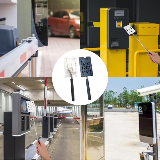 Telescopische Stangen - Tolkaarten Houder - Parkeerkaarten Gebruiken - Verlengbaar tot 60 cm - 2 stuks - Wit en Zwart van Merkloos	 — afbeelding 2