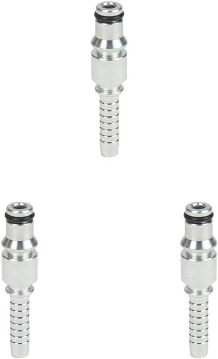 Hogedrukreiniger Adapter Set - Slang Reparatie Kit - Slangen Koppelen Repareren - Heavy Duty Staal Zink - 3 Stuks - Zilver