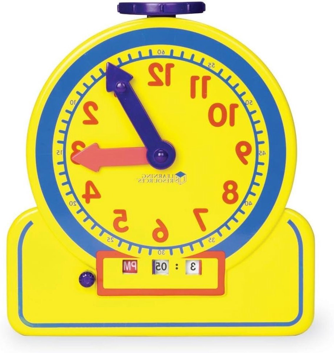 Leerklok Junior - Kindertijd Klok - Tijd Leren - Kleurgecodeerde Wijzers - 23 cm x 21 cm - Geel
