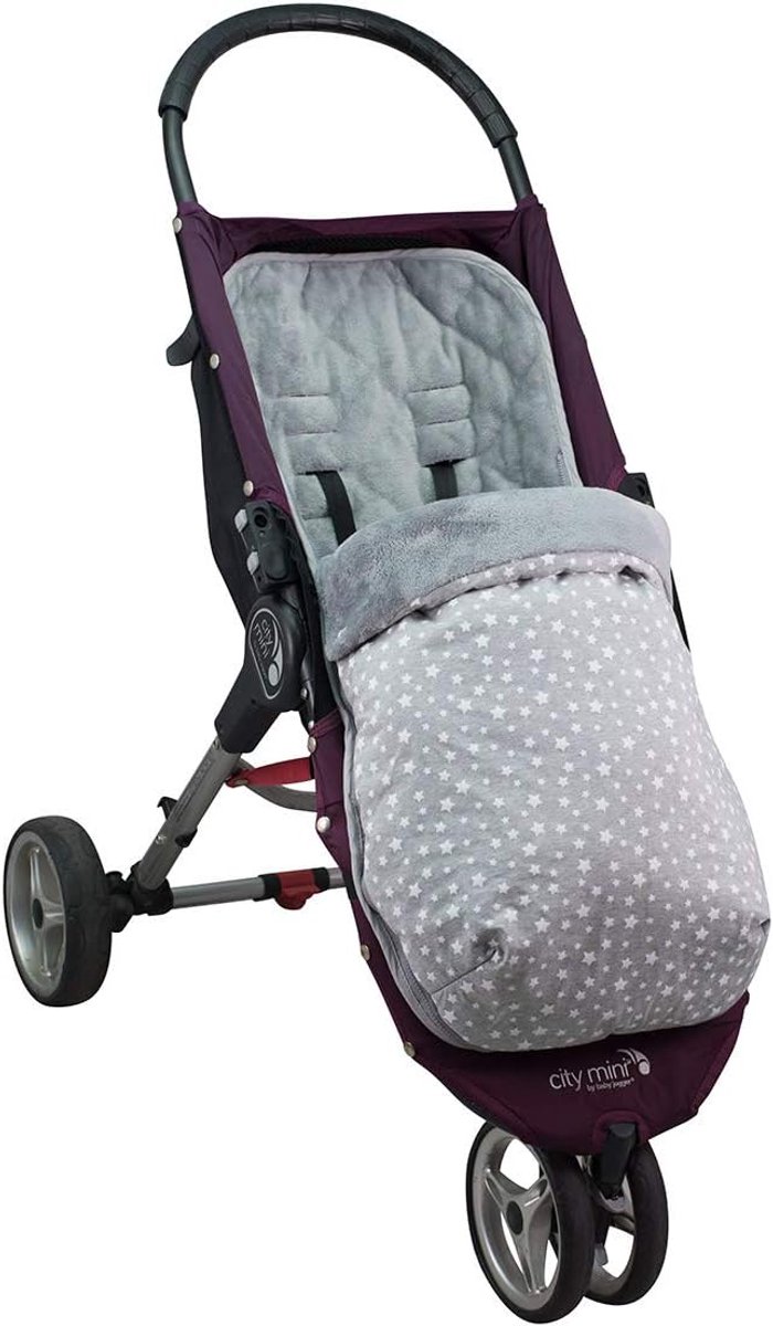 Voetenzak Kinderwagen - Wandelwagen zak - Warm en droog - Waterdichte buitenkant - 43x98 cm - Witte ster — afbeelding 4