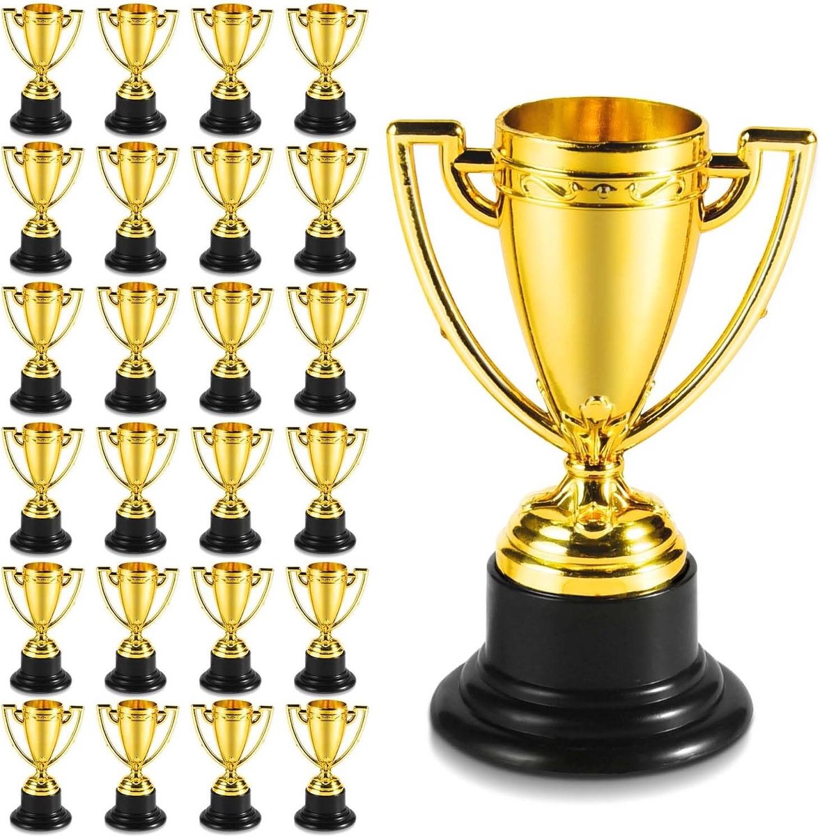 Mini Trofee Bekers - Gouden Prijzen - Kinderfeestjes Vieren - Set van 24 Stuks - 4 Inch Hoog - Goud
