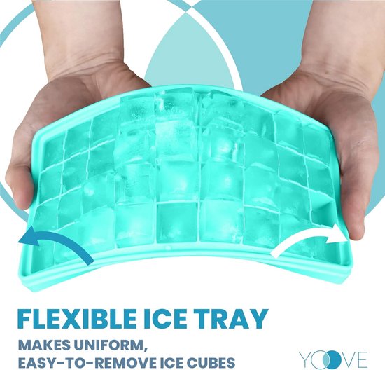 IJsblokjesbak met deksel - IJsvormen container - Dranken koelen - 36 ijsblokjes per keer - Compact formaat - Aqua — afbeelding 5