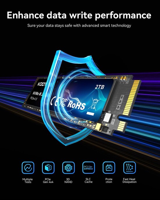 Interne SSD - Harde Schijf - Opslag Uitbreiden - PCIe Gen4 NVMe - 2 TB - Zwart — afbeelding 5