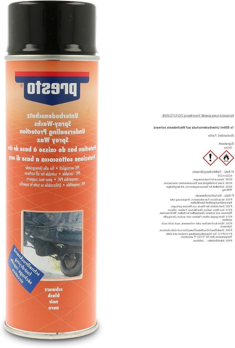 Wax Spuitpistool - Ondercoating Spuitbus - Auto Beschermen - Wasbasis Roestbescherming - 500 ml - Zwart